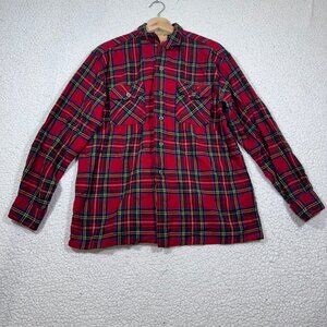 Vtg 1950's Hudson Bay Company Men's Wool Royal Stewart Plaid Button Up Shirt